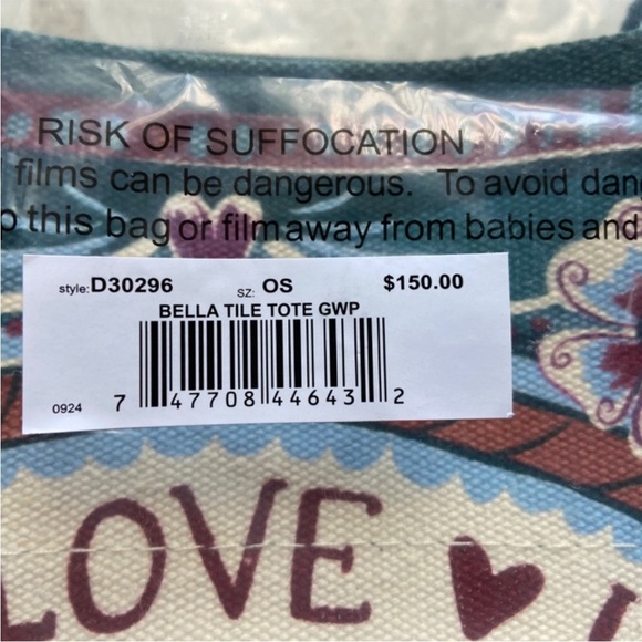 NWT Brighton Bella Tile Love Is All You Need Canvas Tote Bag Sealed - Picture 8 of 10